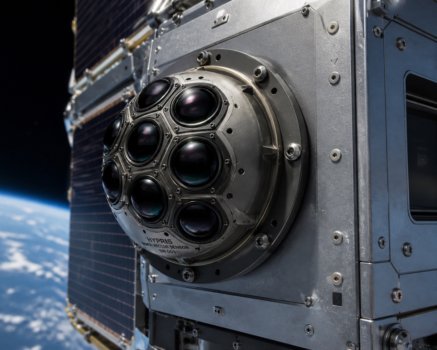 WingBack — biomimetic hyperacuity sensor mounted on a spacecraft